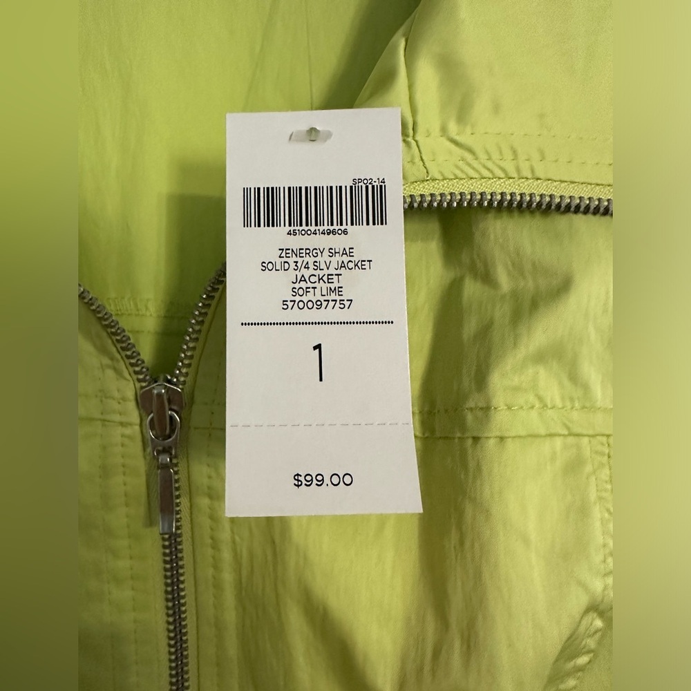 NWT Zenergy By Chicos Shae Solid 3/4 Sleeve Jacket - Size M ( chicos 1) - Picture 2 of 6